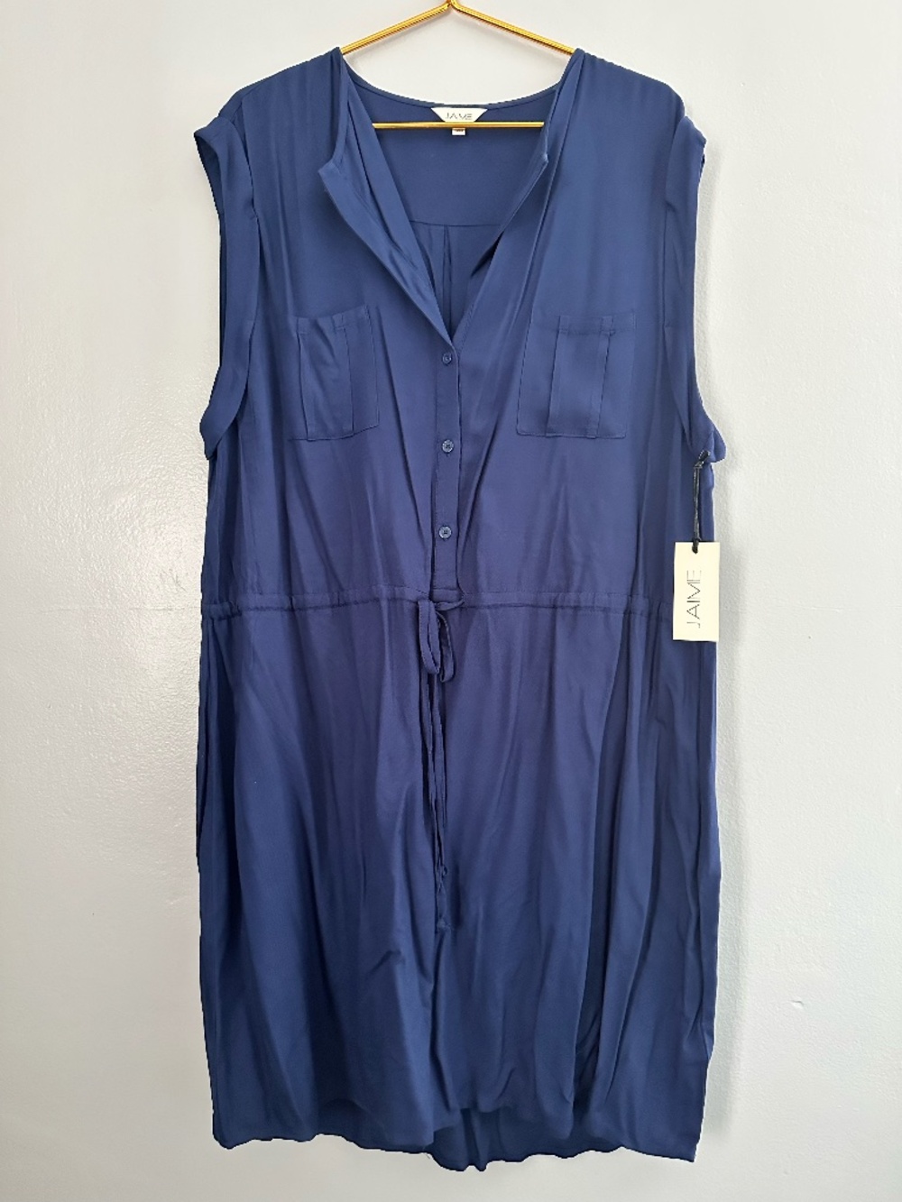 Jaime Drak Blue Short Belted Shirt Dress
